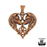 Pronssinen Viikinkikoru Heart Wolf Northern Viking Jewelry®.