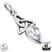 Kelttikorut Hopea Northern Viking Jewelry® Kaulakoru Clear CZ Trinity Knot.