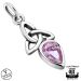 Kelttikorut Hopea Northern Viking Jewelry® Kaulakoru Pink CZ Trinity Knot.