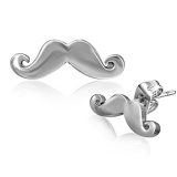 Stainless Steel Mustache/ Beard Stud Earrings