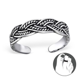 Hopeinen Säädettävä Varvassormus "Silver Knot Toe Ring"