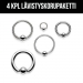LÄVISTYSKORUPAKETTI "4 KPL 316L Kirurginteräs BCR-RENGAS 1,6 MM" 