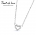 Beat of Love hopeakaulakoru sydän zirkoneilla (BOL-N3078Z-40-45cm)