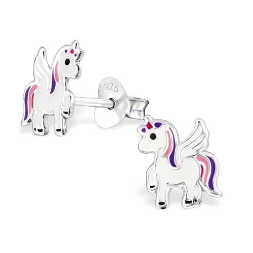 Hopeiset Lasten Korvakorut "Purple/Pink Unicorn" 