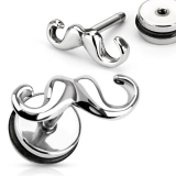 Feikkiplugi 316L Kirurginteräs Steel Mustache.