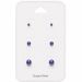 Helmikorvakorut 3 Paria 3 mm, 5 mm, 6 mm Purple.