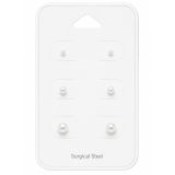 Helmikorvakorut 3 Paria 3 mm, 5 mm, 6 mm White.