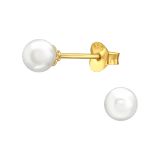 Helmikorvakorut Hopea 5 mm Round Gold.