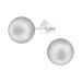 Helmikorvakorut Hopea Light Gray Imitation Pearl 8mm.