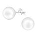 Helmikorvakorut Hopea White Imitation Pearl 8mm.
