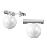 Helmikorvakorut Teräs Bar With Pearl.