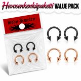 Hevosenkenkäpaketti 4 kpl Kirurginteräs Cones 1,2 mm Halkaisija 8 mm.