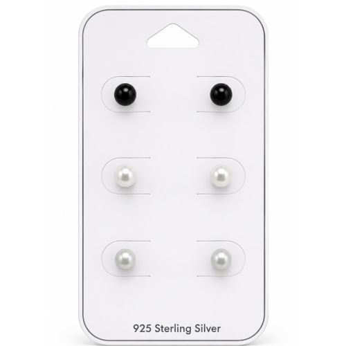 Hopea Helmikorvakorut 4 mm Korvakorupaketti 3 Paria.