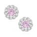 Hopeakorvakorut "Earrings With Light Pink Zirconia"