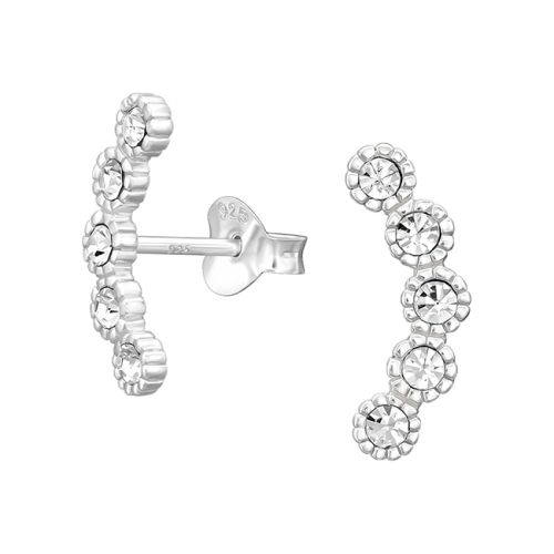 Hopeakorvakorut Silver Geometric Crystal Pitkät Kristallikorvakorut.