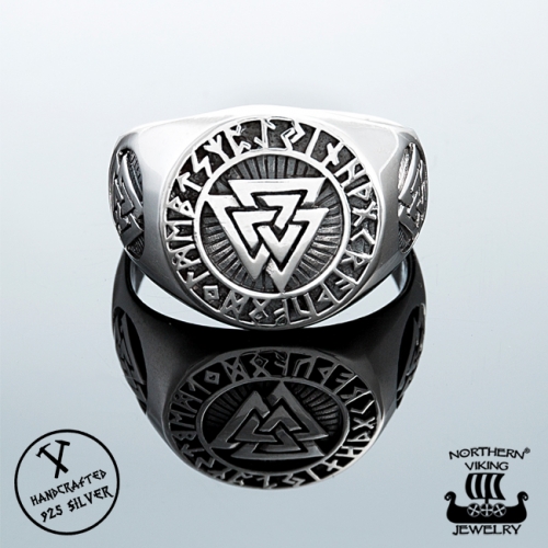 925-Hopea Valknut-Sormus, Northern Viking Jewelry  