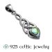 Hopeinen Kelttikoru Hopeaketjulla "Abalone Heart Celtic Trinity"