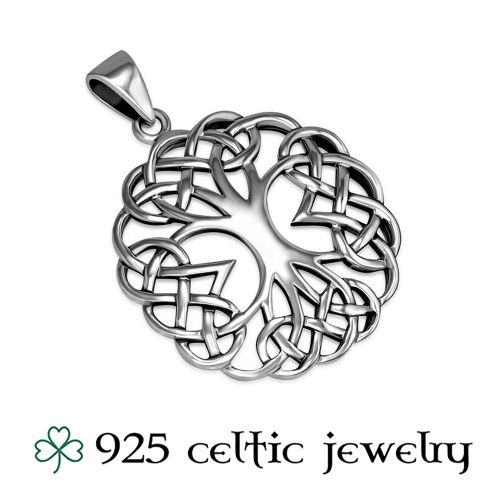 Hopeinen Kelttikoru Hopeaketjulla "Celtic Knot Tree of Life"