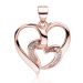 Sydän Kaulakoru Hopeaketjulla Rosegold Heart With Smaller Heart.