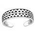 Hopeinen Säädettävä Varvassormus "Silver Zig Zag Toe Ring"
