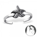 Hopeinen Säädettävä Varvassormus "Silver Starfish Toe Ring"