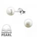 Hopeiset Helmikorvakorut "Freshwater 5mm Pearl"