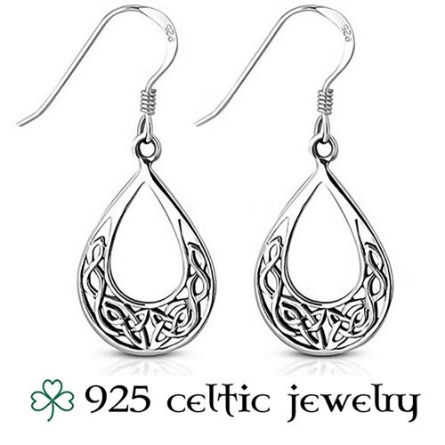 Hopeiset Keltti Korvakorut "Round Celtic Knot Silver Earrings"