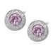 Hopeakorvakorut "Elegant Round Earrings With Light Pink Zirconia"