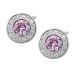 Hopeakorvakorut "Elegant Round Earrings With Light Pink Zirconia"