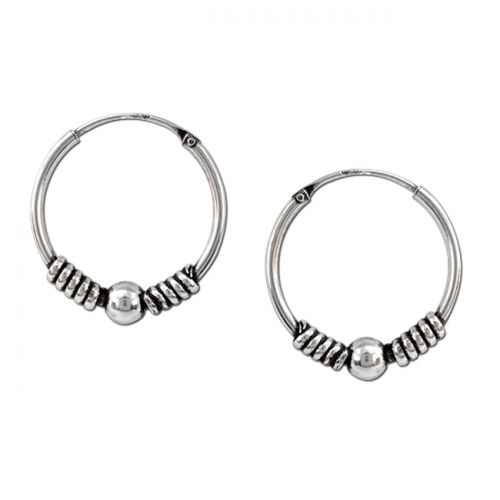 Hopeiset Korvarenkaat "18 mm Bali Hoop"