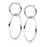 Hopeiset Korvarenkaat Circles Stud Earrings