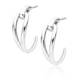 Hopeiset Korvarenkaat Half Hoop Stud Earrings