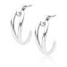 Hopeiset Korvarenkaat Half Hoop Stud Earrings