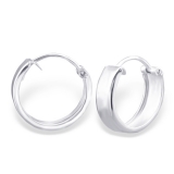 Hopeiset Korvarenkaat "14mm Plain Silver Ear Hoops"