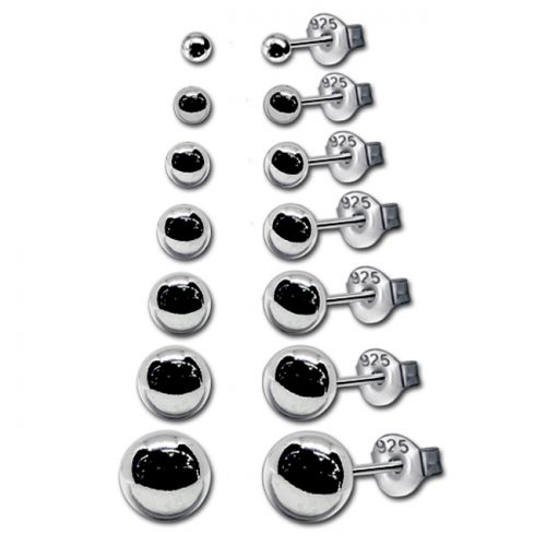 Hopeiset Nappikorvakorut "Silver Ball Stud earrings"