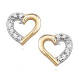 Sydän Korvakorut Hopea Gold Plated Heart Earrings.