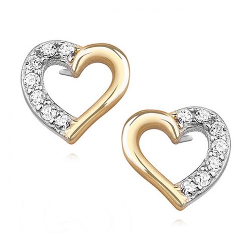 Sydän Korvakorut Hopea Gold Plated Heart Earrings.