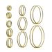 Hopeiset Korvarenkaat Gold Plated 10 mm - 40 mm