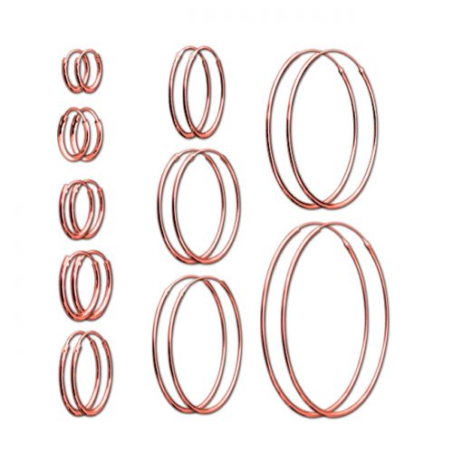 Hopeiset Korvarenkaat Rosegold Plated 10 mm - 40 mm