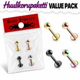 Huulikorupaketti 4 Kpl 316L Kirurginteräs 1,2 mm.