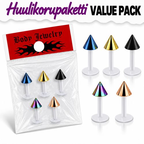 Huulikorupaketti 5 kpl Bioflex Cones.