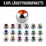 5kpl Kivellisiä 5 mm Irtopalloja 1,6 mm 316L Kirurginteräs