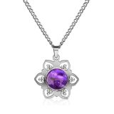 Kaulakoru Teräs Amethyst Flower
