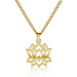 Kaulakoru Teräs Lotuskukka Kulta.