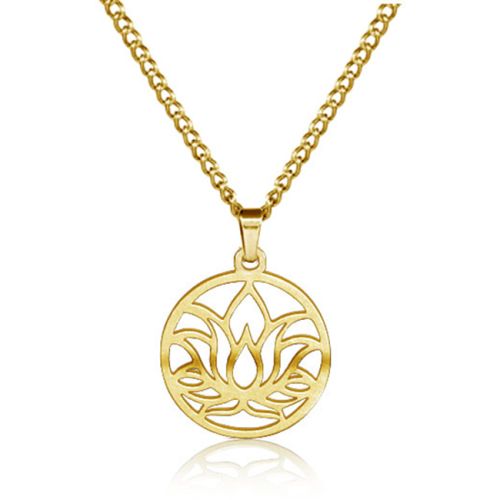 Kaulakoru Teräs Lotuskukka Pyöreä Kulta.
