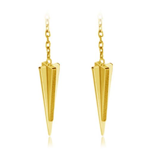 Ketjukorvakorut Gold Spike Threader Earrings kuva 2.