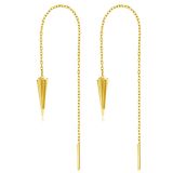 Ketjukorvakorut Gold Spike Threader Earrings.