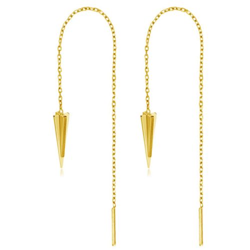 Ketjukorvakorut Gold Spike Threader Earrings.
