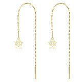 Ketjukorvakorut Teräs Lotuskukka Kulta.