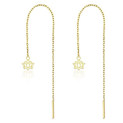 Ketjukorvakorut Teräs Lotuskukka Kulta.